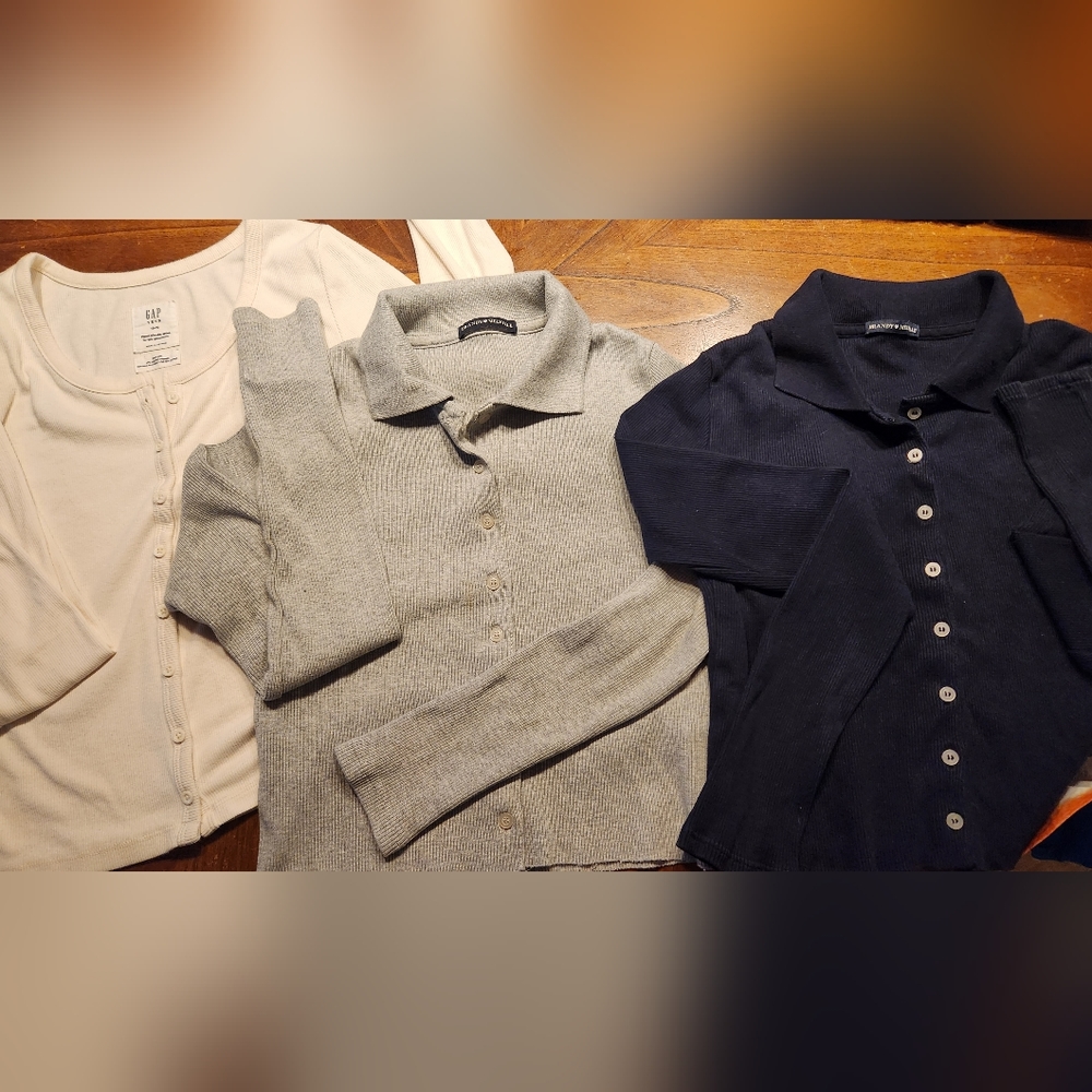 Brandy Melville and Gap Button Down Long Sleeves Cotton Cardigan/ Blouse